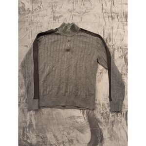 Calvin Klein Jeans Mens Grey Ribbed Quarter Zip Sweater Long Sleeve Size L